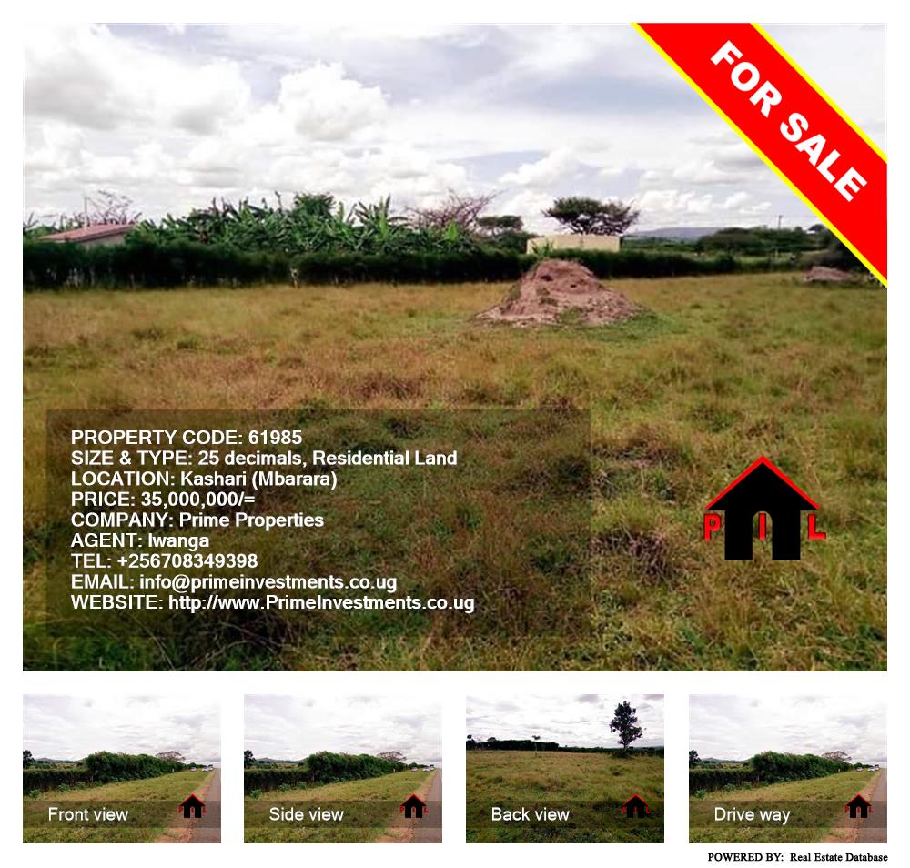 Residential Land  for sale in Kashari Mbarara Uganda, code: 61985