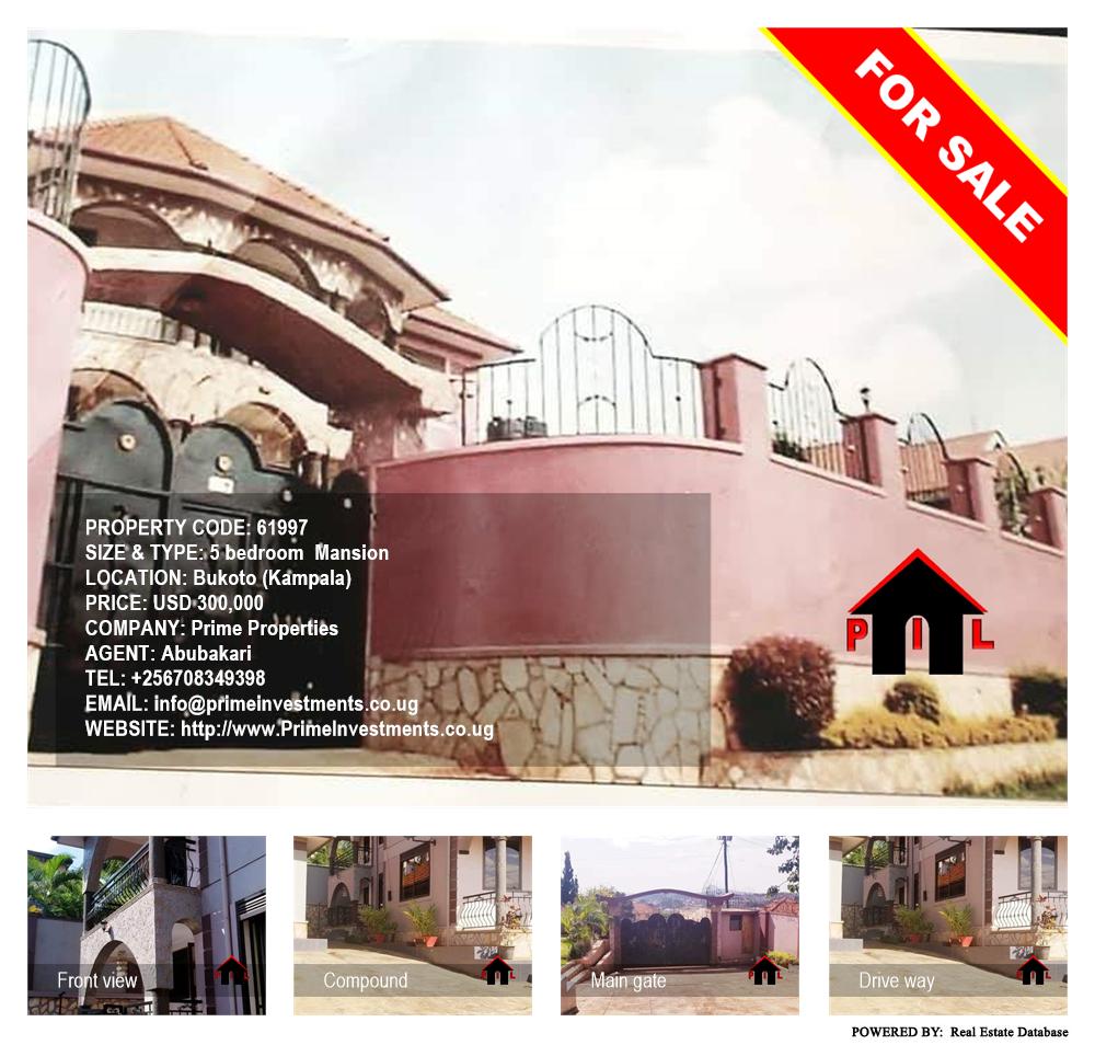 5 bedroom Mansion  for sale in Bukoto Kampala Uganda, code: 61997