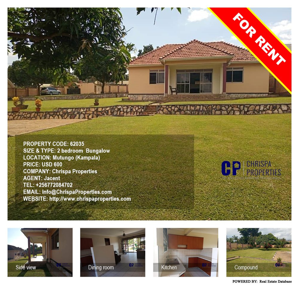 2 bedroom Bungalow  for rent in Mutungo Kampala Uganda, code: 62035