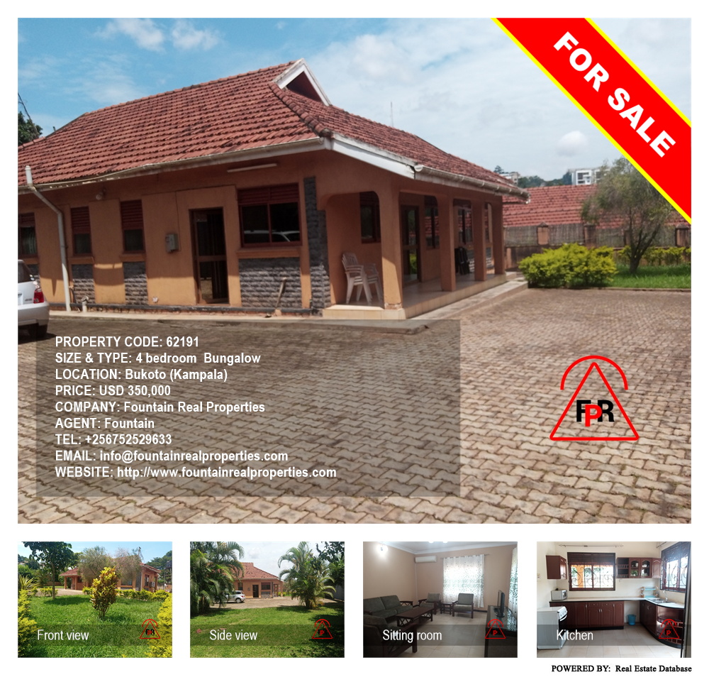 4 bedroom Bungalow  for sale in Bukoto Kampala Uganda, code: 62191