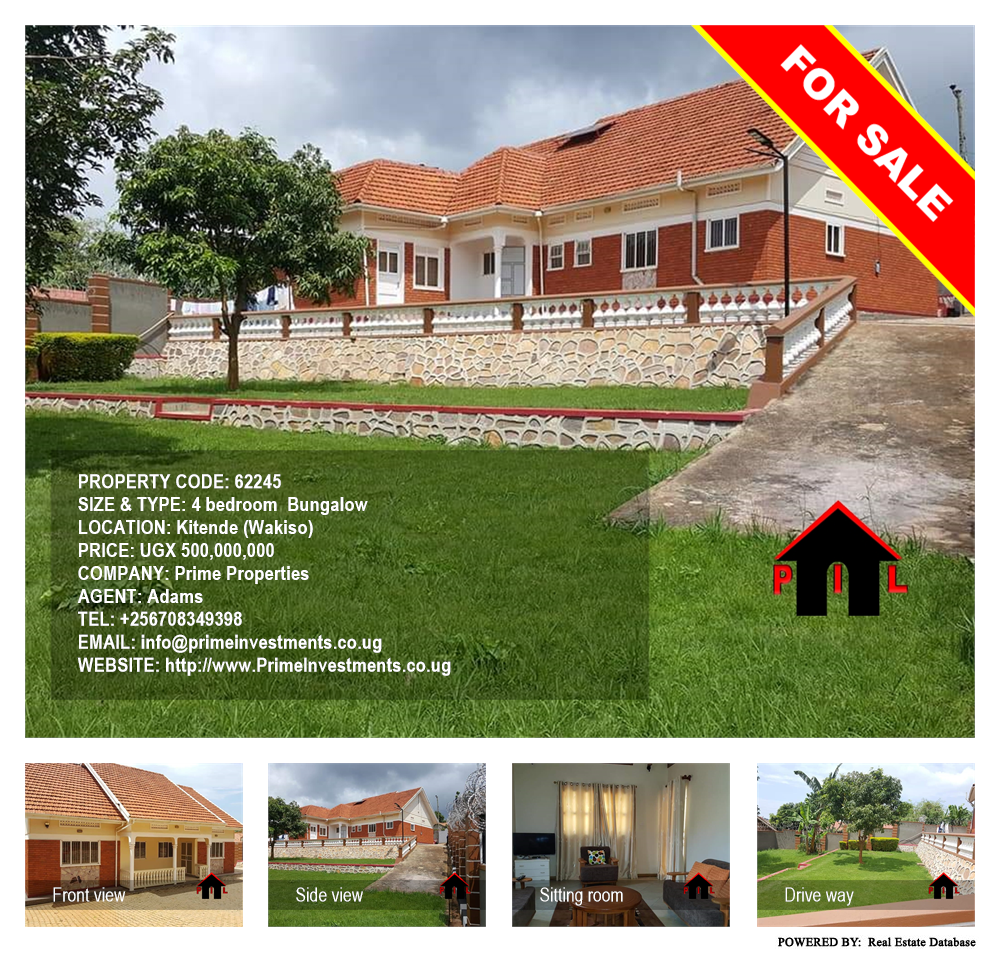 4 bedroom Bungalow  for sale in Kitende Wakiso Uganda, code: 62245