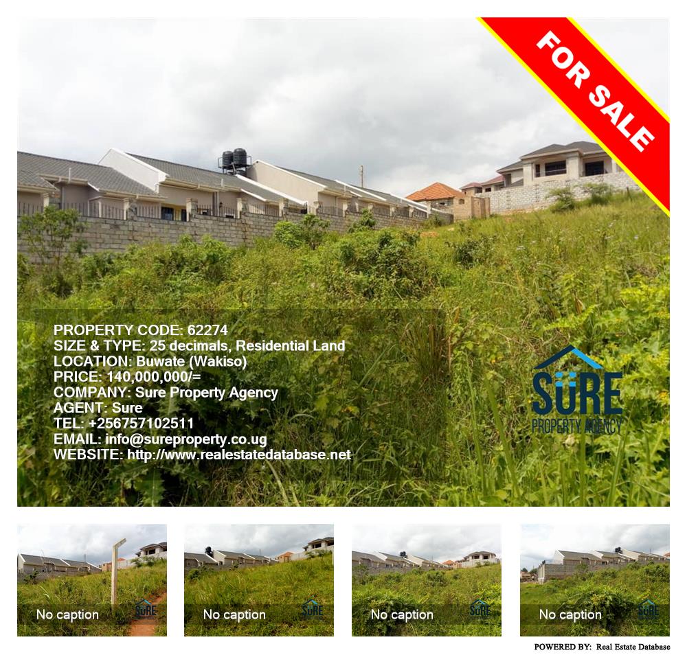 Residential Land  for sale in Buwaate Wakiso Uganda, code: 62274