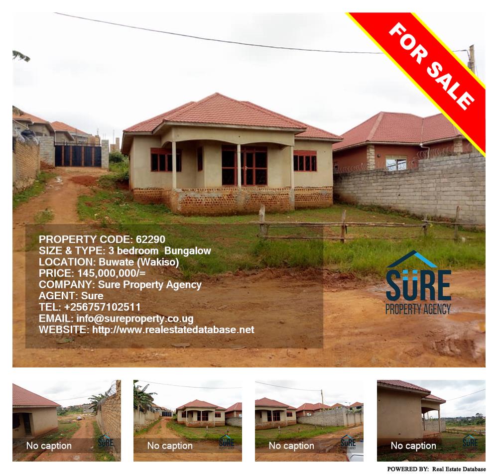 3 bedroom Bungalow  for sale in Buwaate Wakiso Uganda, code: 62290