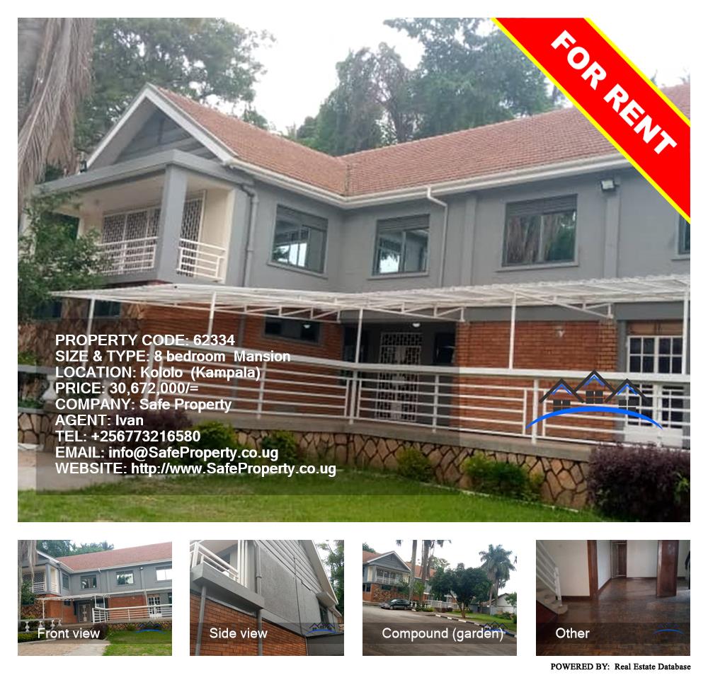 8 bedroom Mansion  for rent in Kololo Kampala Uganda, code: 62334