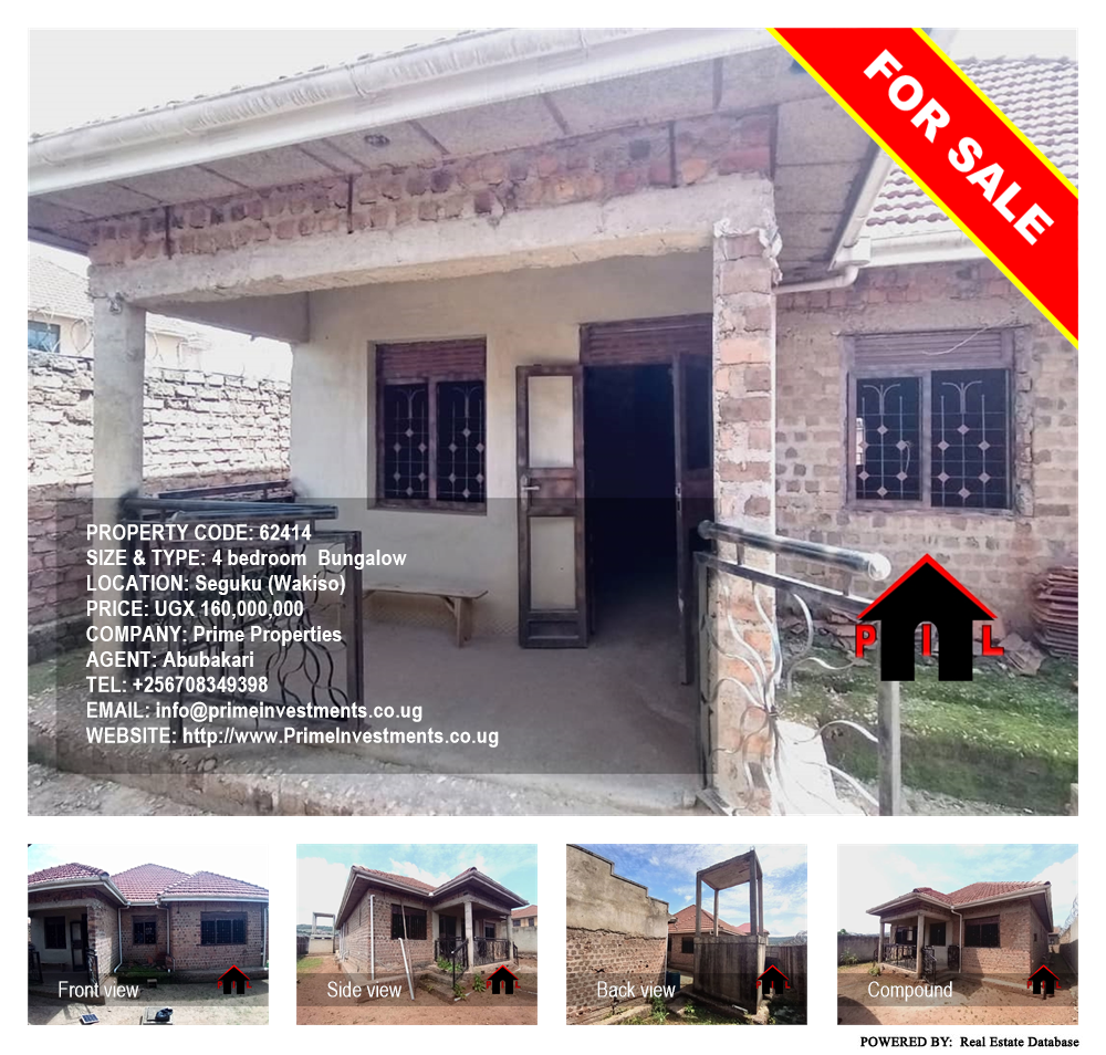 4 bedroom Bungalow  for sale in Seguku Wakiso Uganda, code: 62414