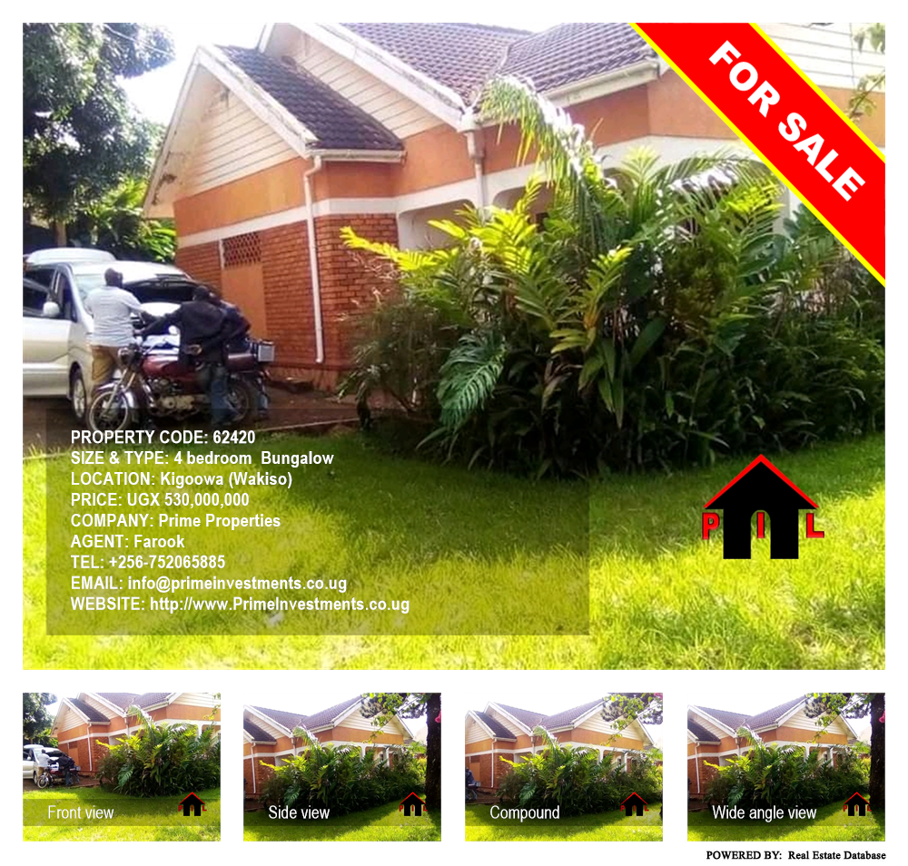 4 bedroom Bungalow  for sale in Kigoowa Wakiso Uganda, code: 62420