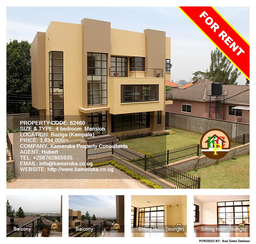 4 bedroom Mansion  for rent in Buziga Kampala Uganda, code: 62460