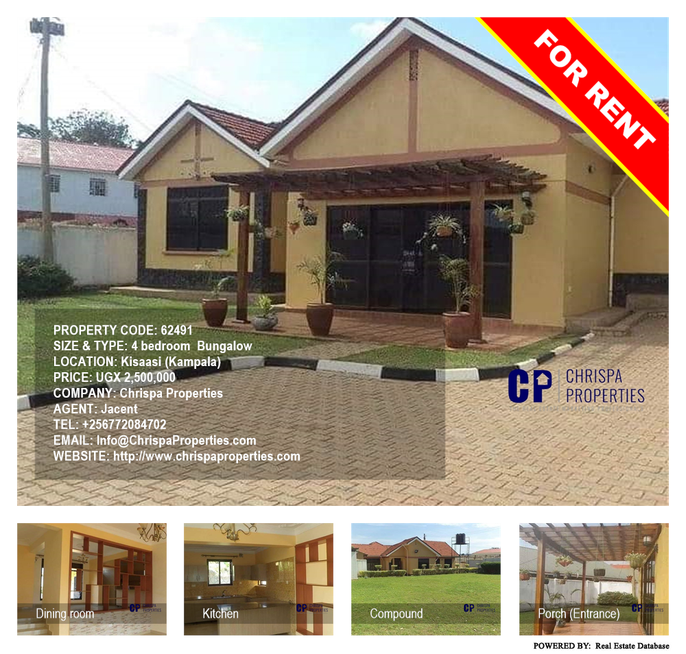 4 bedroom Bungalow  for rent in Kisaasi Kampala Uganda, code: 62491
