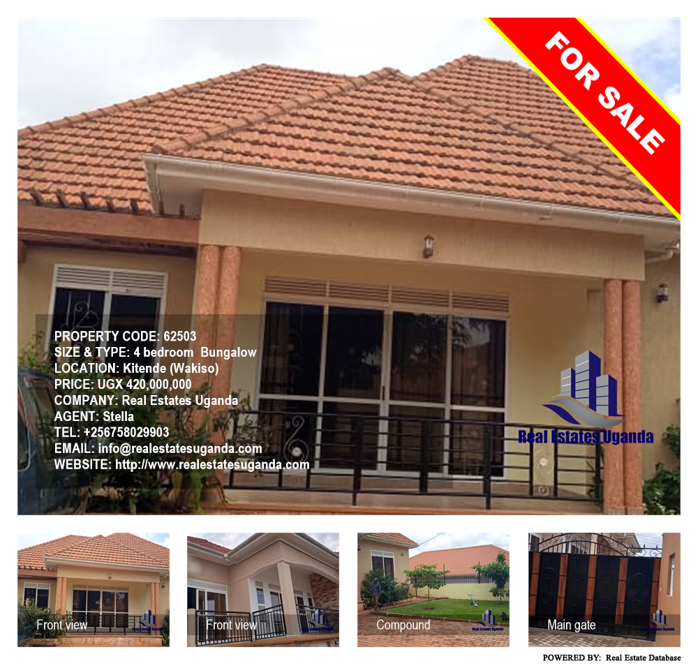 4 bedroom Bungalow  for sale in Kitende Wakiso Uganda, code: 62503