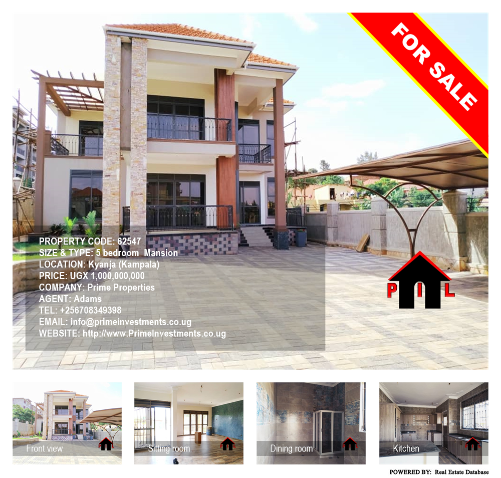 5 bedroom Mansion  for sale in Kyanja Kampala Uganda, code: 62547