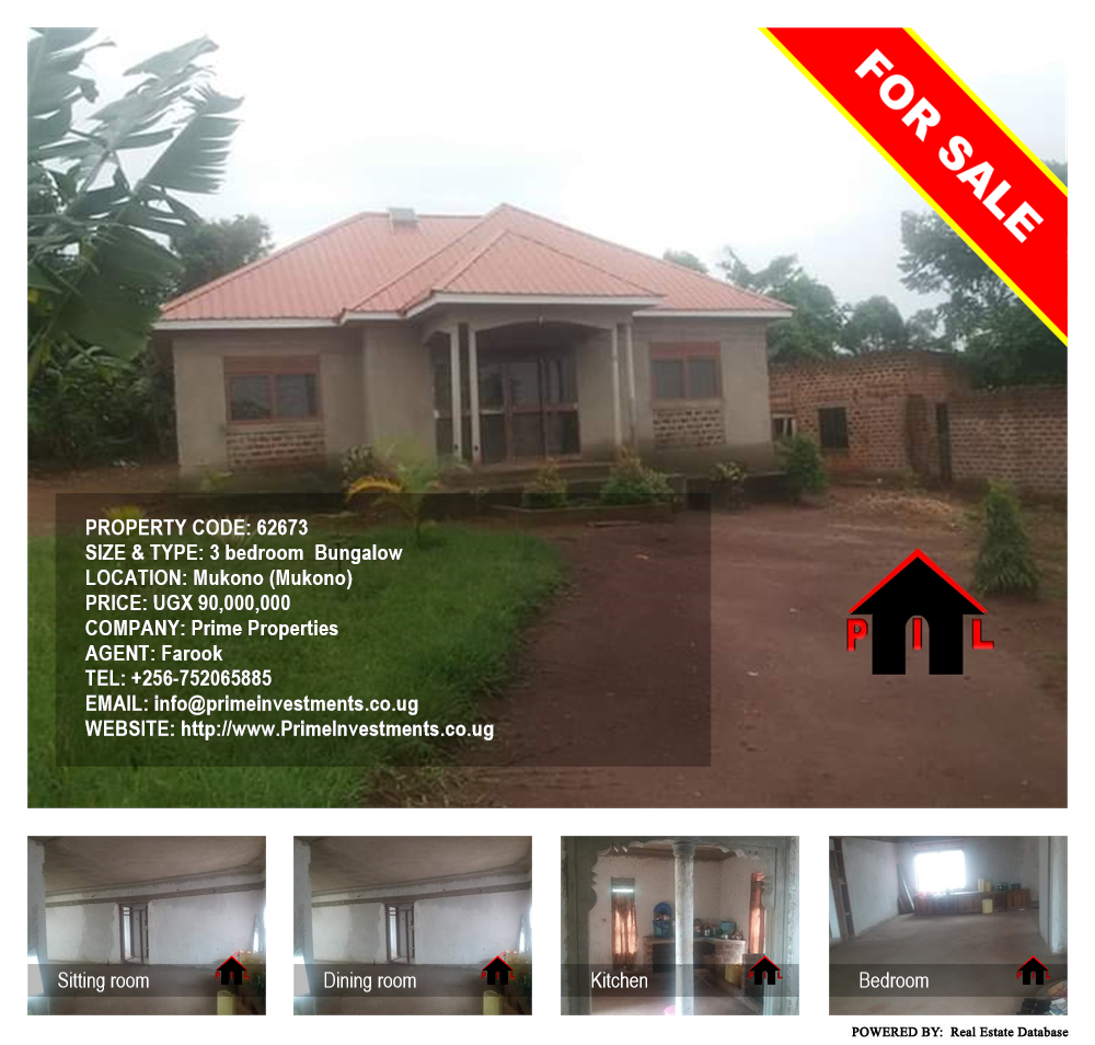 3 bedroom Bungalow  for sale in Mukono Mukono Uganda, code: 62673