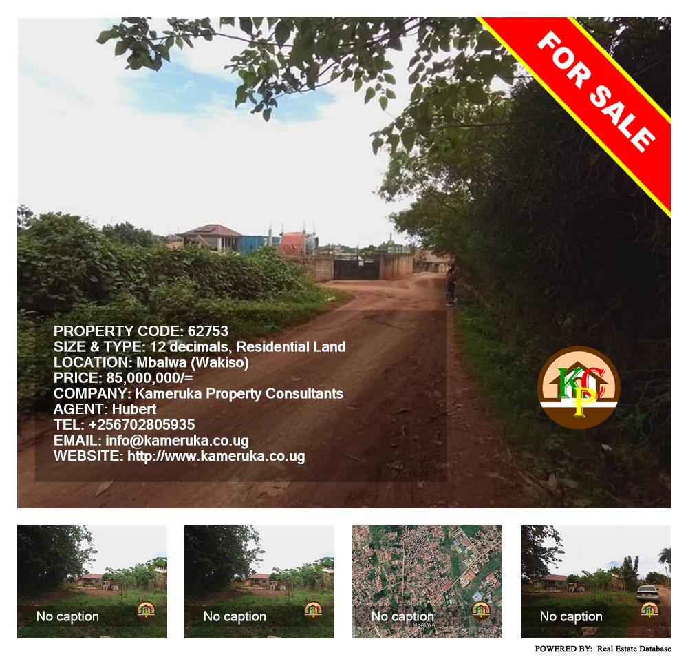 Residential Land  for sale in Mbalwa Wakiso Uganda, code: 62753