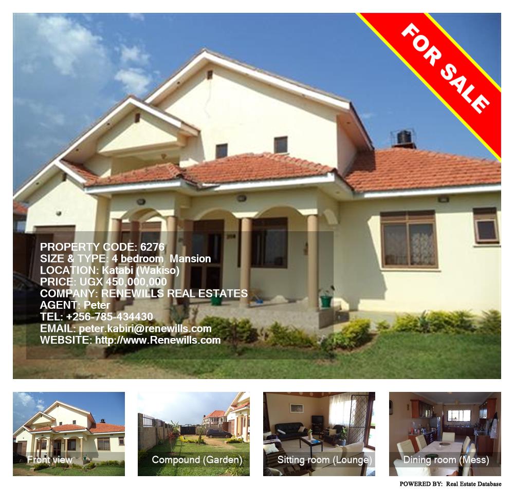 4 bedroom Mansion  for sale in Katabi Wakiso Uganda, code: 6276