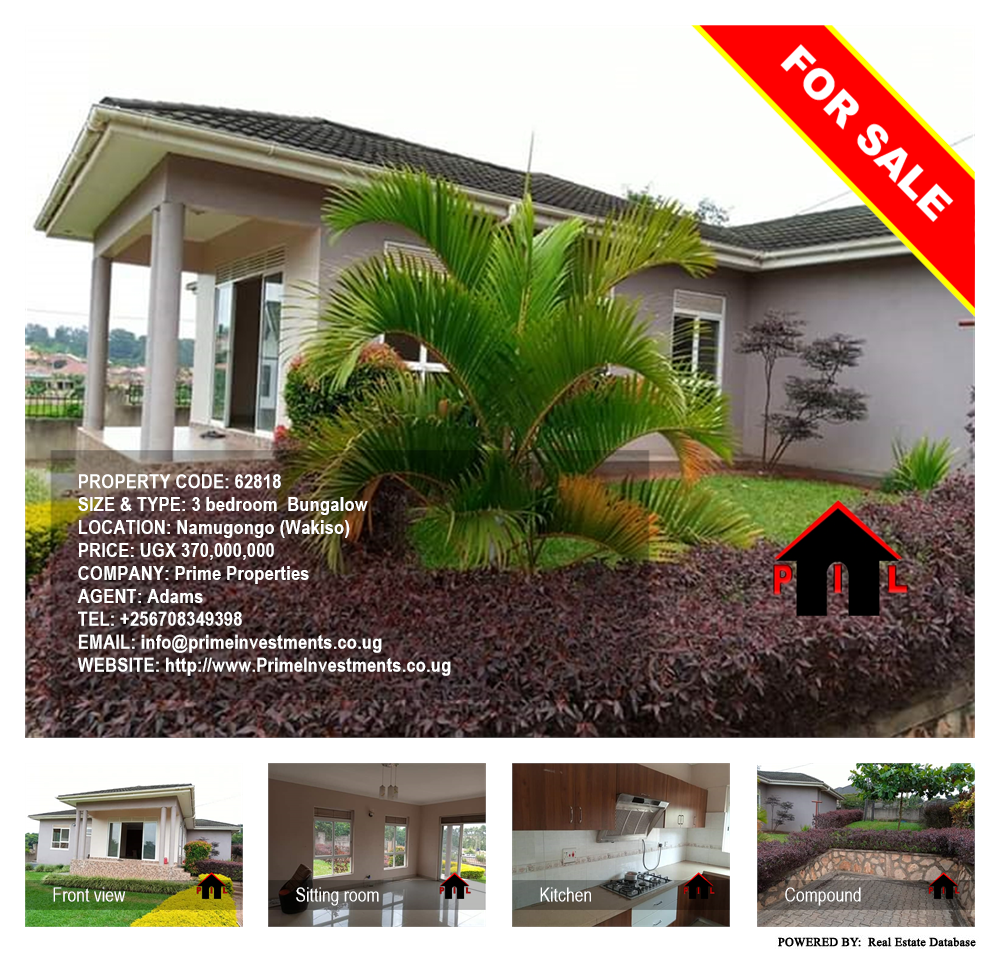 3 bedroom Bungalow  for sale in Namugongo Wakiso Uganda, code: 62818