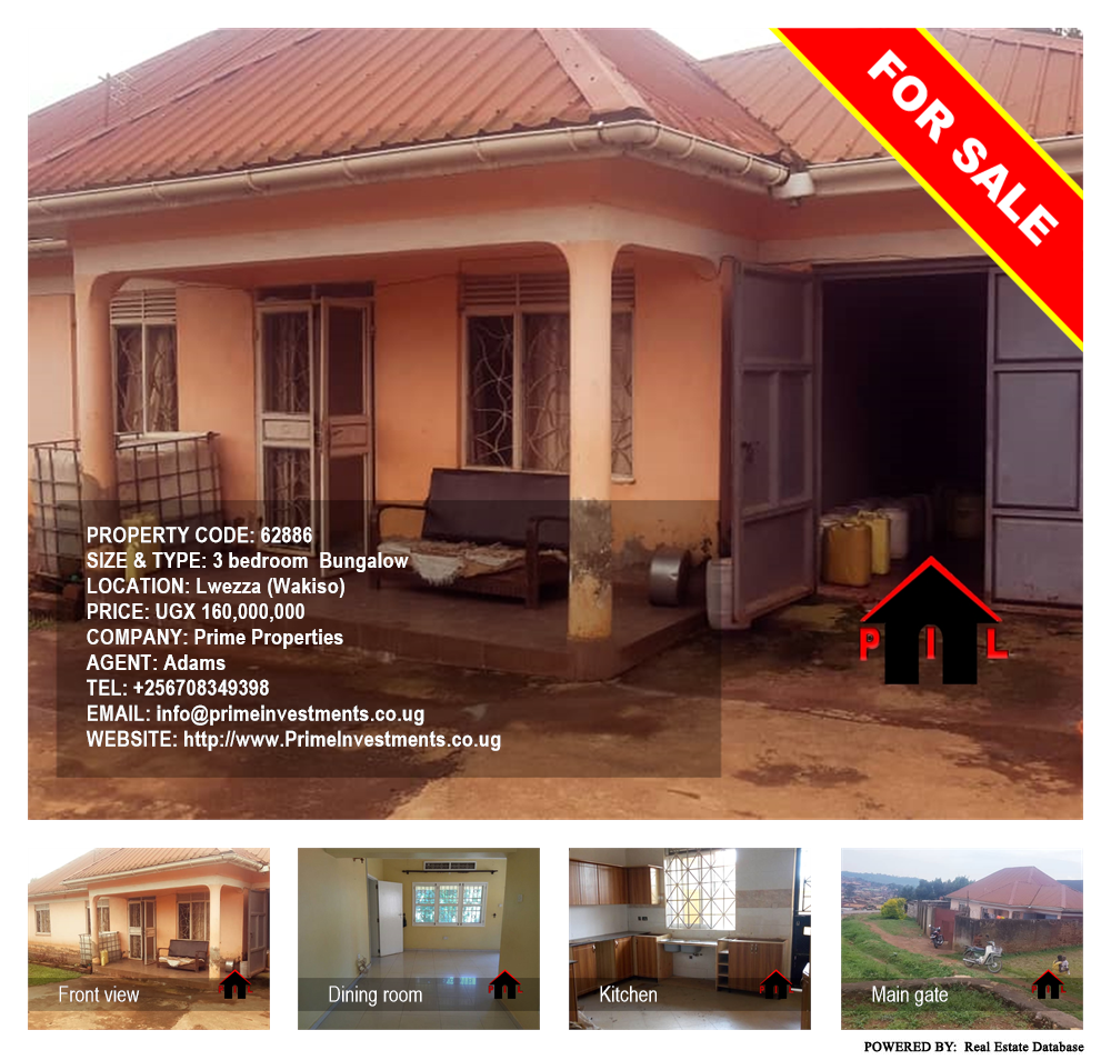 3 bedroom Bungalow  for sale in Lwezza Wakiso Uganda, code: 62886