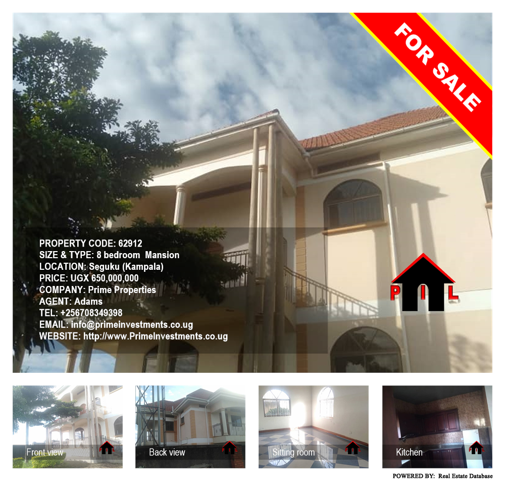 8 bedroom Mansion  for sale in Seguku Kampala Uganda, code: 62912