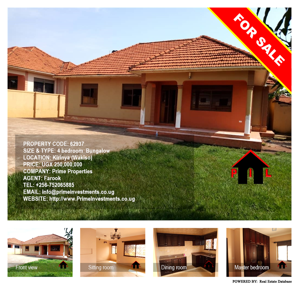 4 bedroom Bungalow  for sale in Kirinya Wakiso Uganda, code: 62937