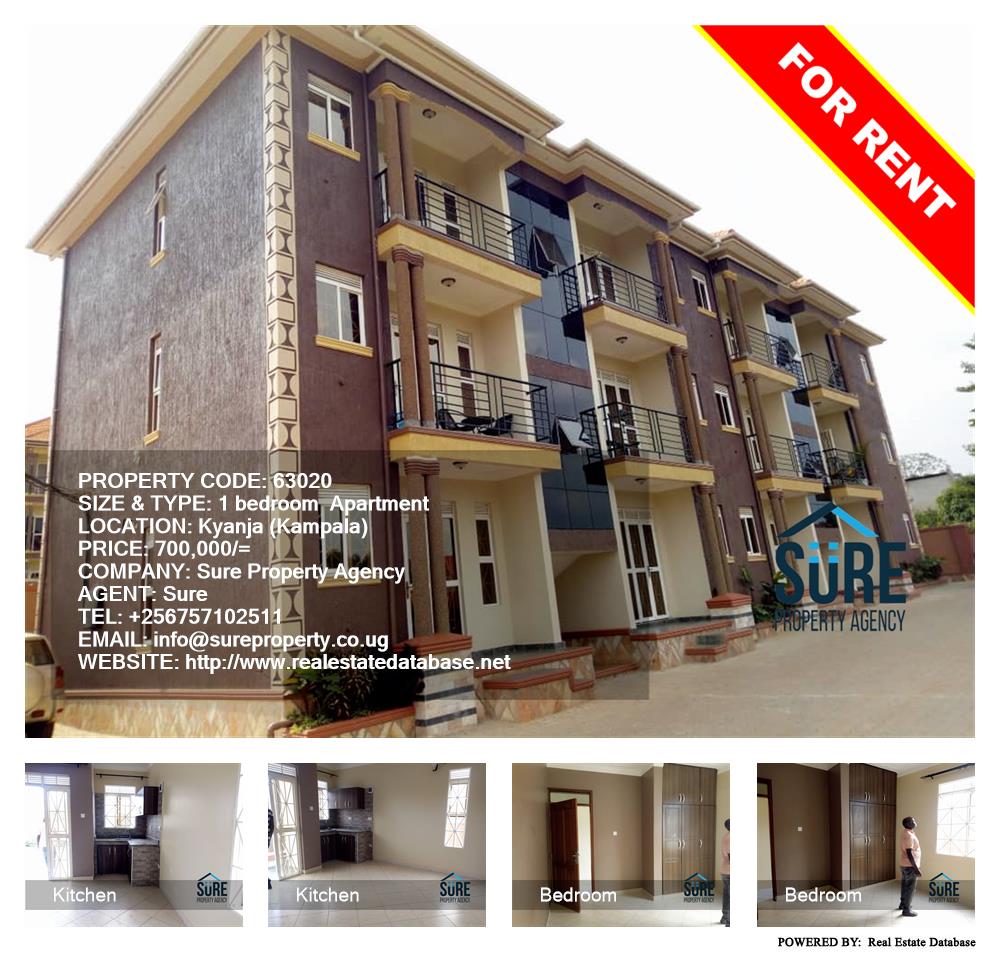 1 bedroom Apartment  for rent in Kyanja Kampala Uganda, code: 63020