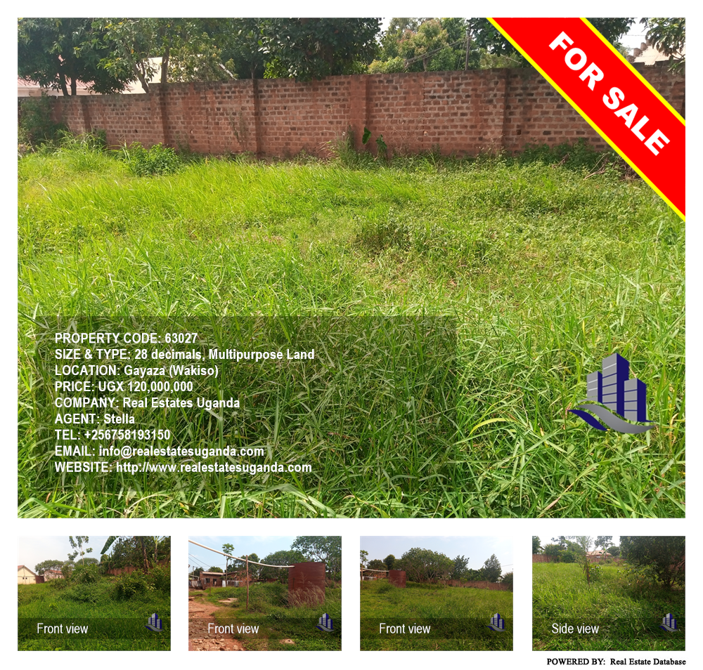 Multipurpose Land  for sale in Gayaza Wakiso Uganda, code: 63027