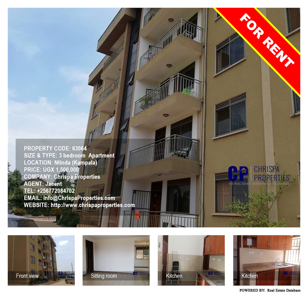 3 bedroom Apartment  for rent in Ntinda Kampala Uganda, code: 63064