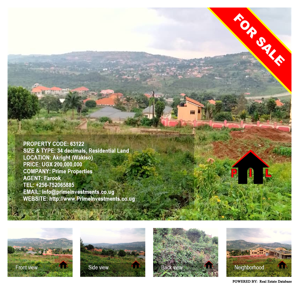 Residential Land  for sale in Akright Wakiso Uganda, code: 63122