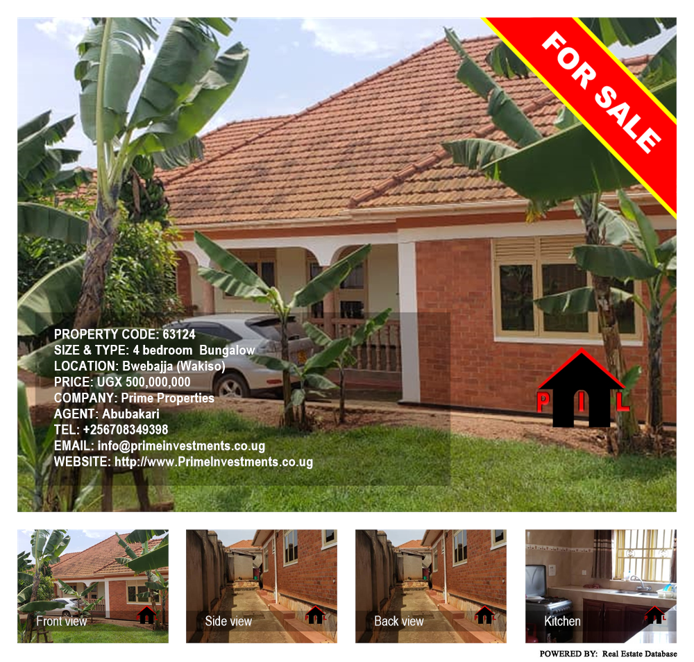 4 bedroom Bungalow  for sale in Bwebajja Wakiso Uganda, code: 63124