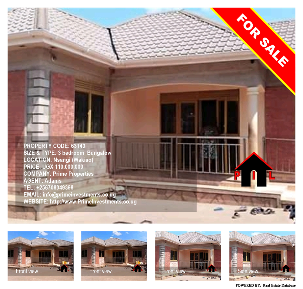 3 bedroom Bungalow  for sale in Nsangi Wakiso Uganda, code: 63140