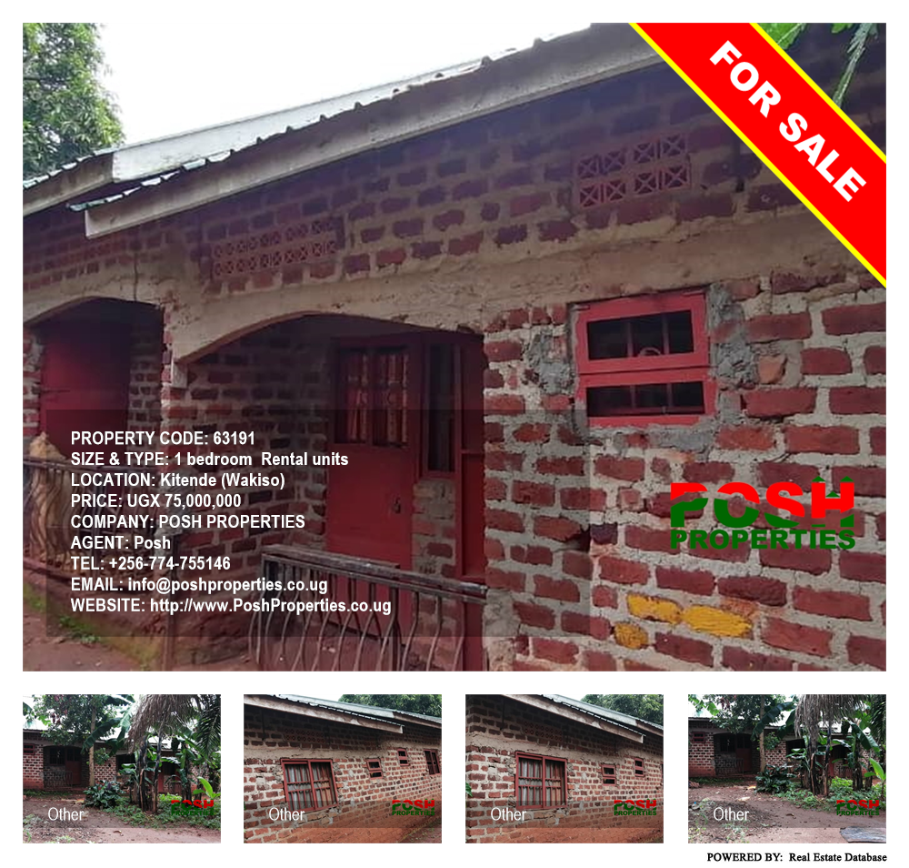 1 bedroom Rental units  for sale in Kitende Wakiso Uganda, code: 63191