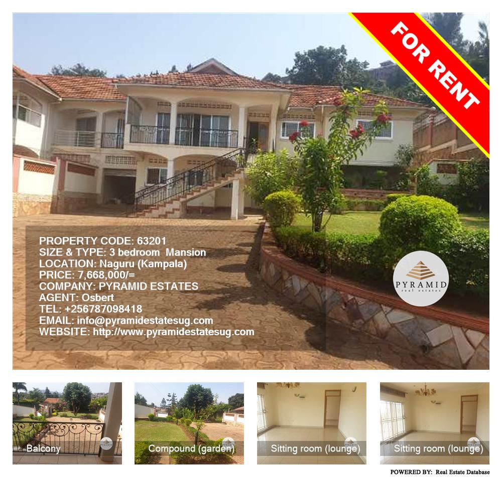 3 bedroom Mansion  for rent in Naguru Kampala Uganda, code: 63201