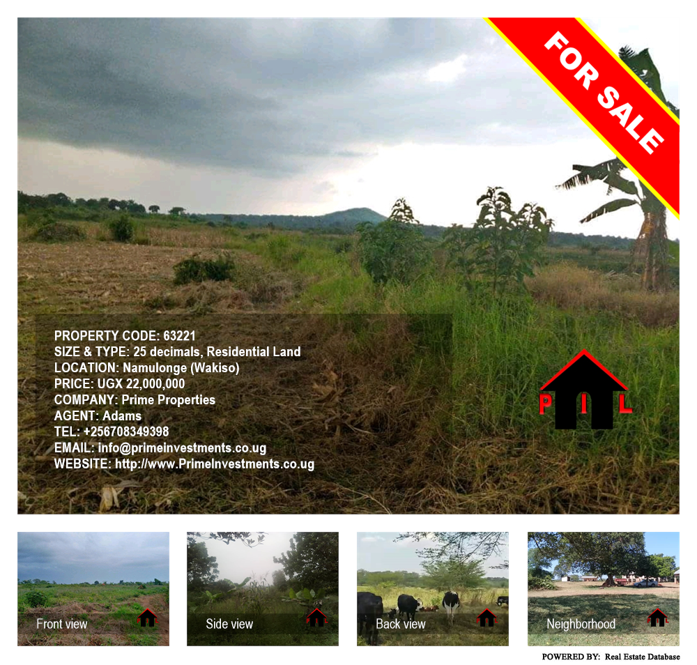 Residential Land  for sale in Namulonge Wakiso Uganda, code: 63221