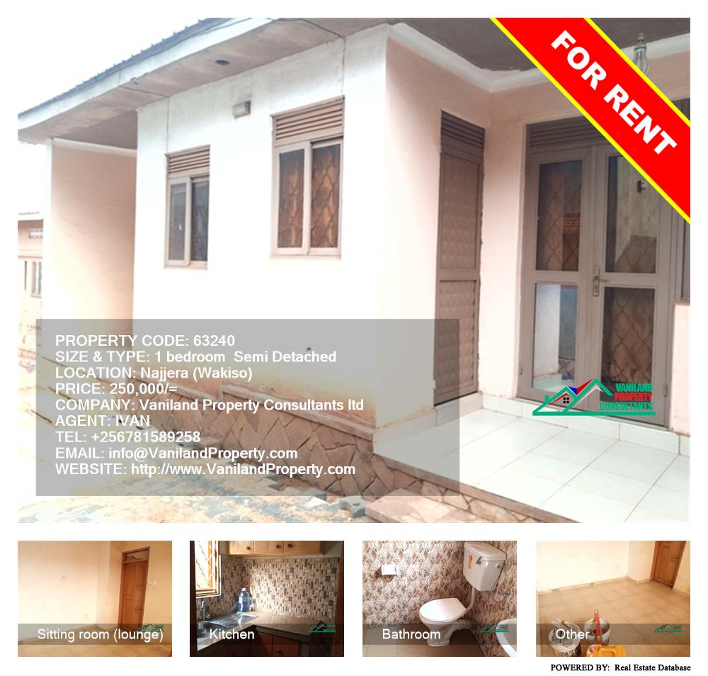 1 bedroom Semi Detached  for rent in Najjera Wakiso Uganda, code: 63240