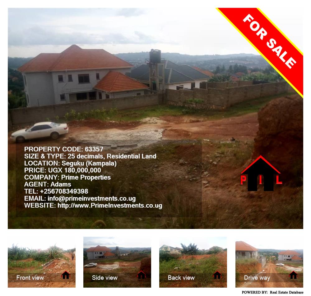 Residential Land  for sale in Seguku Kampala Uganda, code: 63357