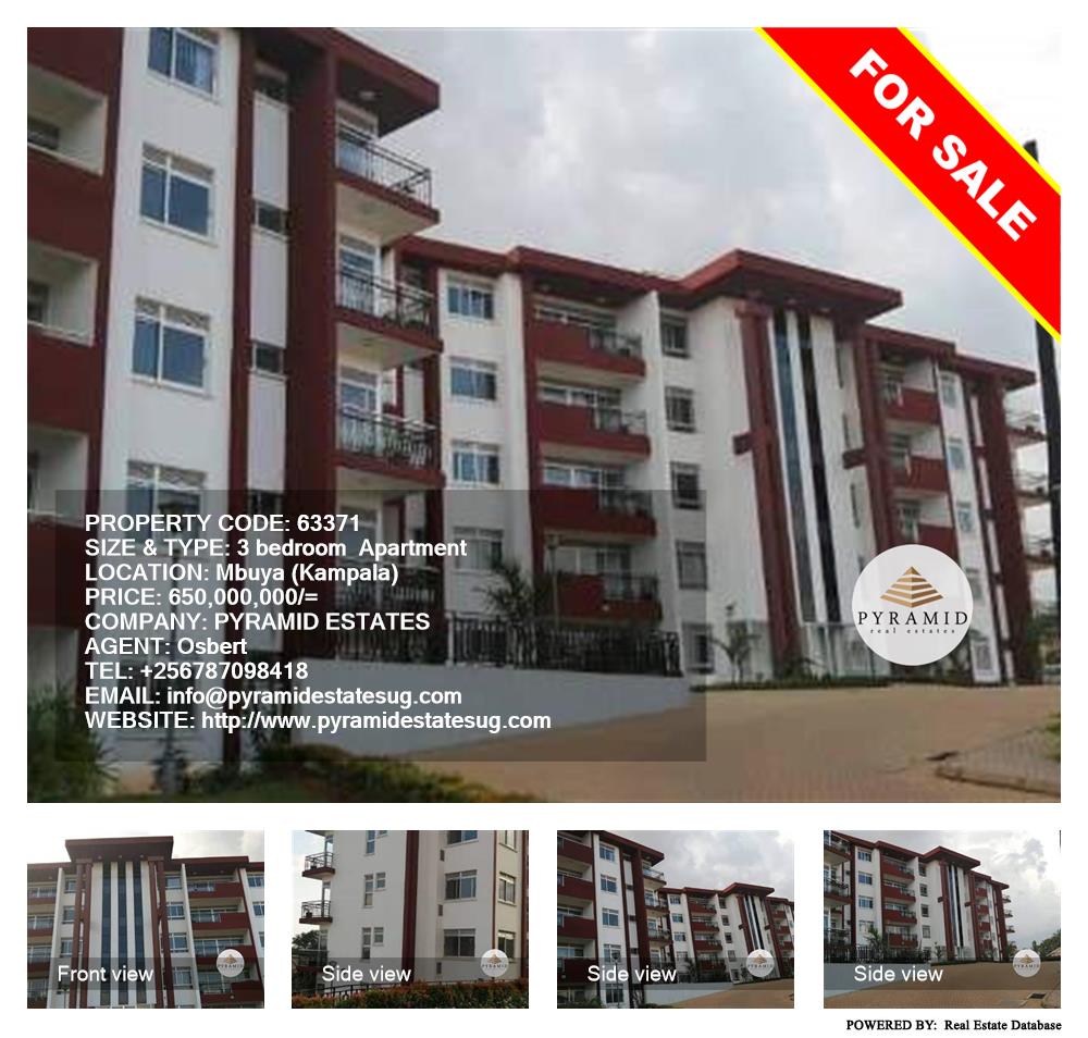 3 bedroom Apartment  for sale in Mbuya Kampala Uganda, code: 63371