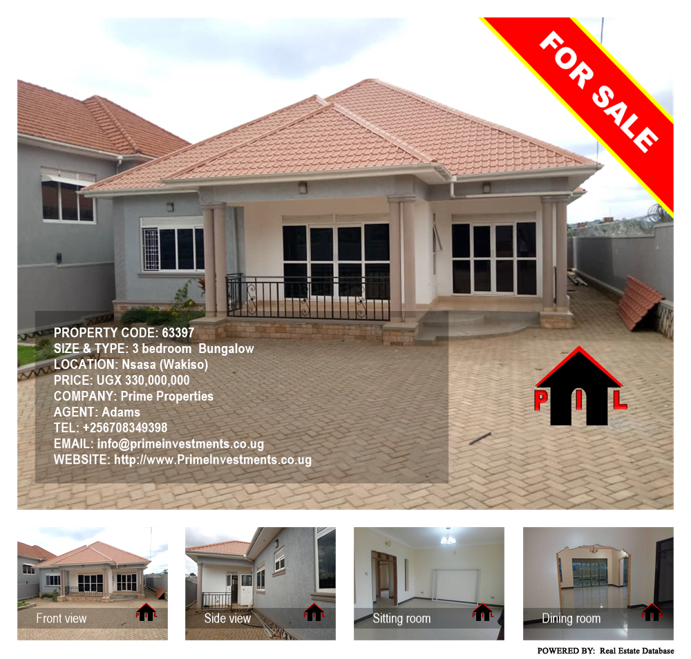 3 bedroom Bungalow  for sale in Nsasa Wakiso Uganda, code: 63397