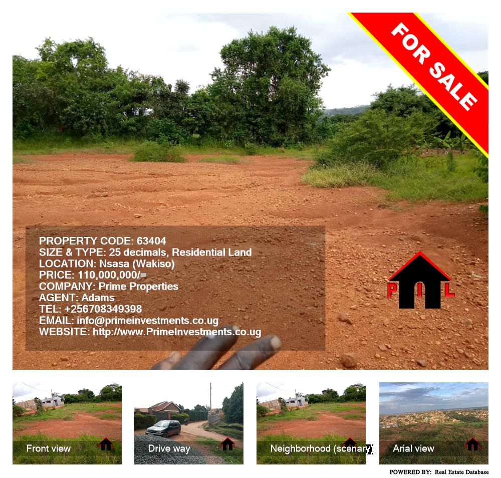 Residential Land  for sale in Nsasa Wakiso Uganda, code: 63404