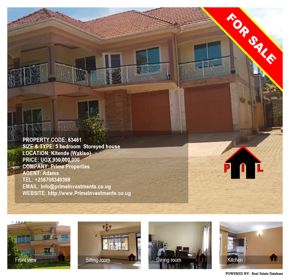 5 bedroom Storeyed house  for sale in Kitende Wakiso Uganda, code: 63461