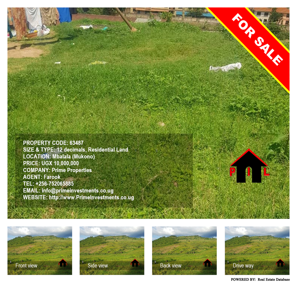 Residential Land  for sale in Mbalala Mukono Uganda, code: 63487