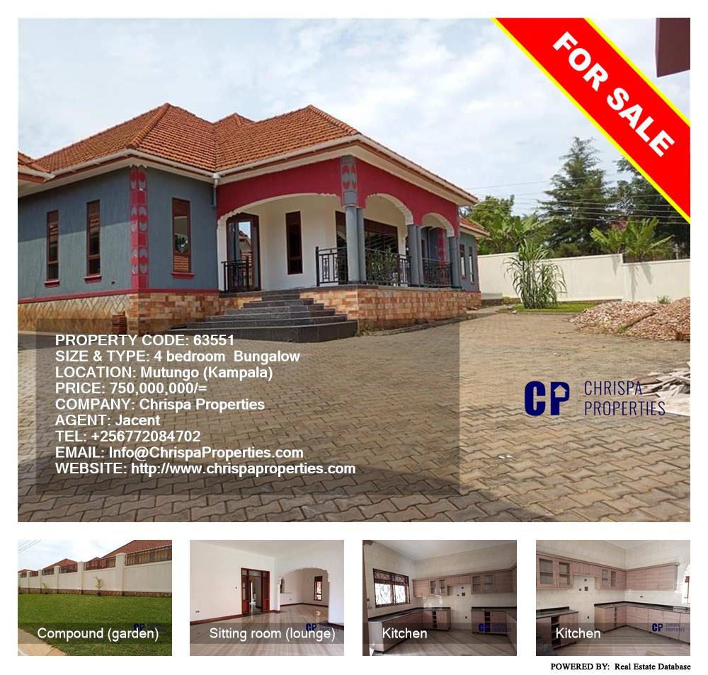 4 bedroom Bungalow  for sale in Mutungo Kampala Uganda, code: 63551