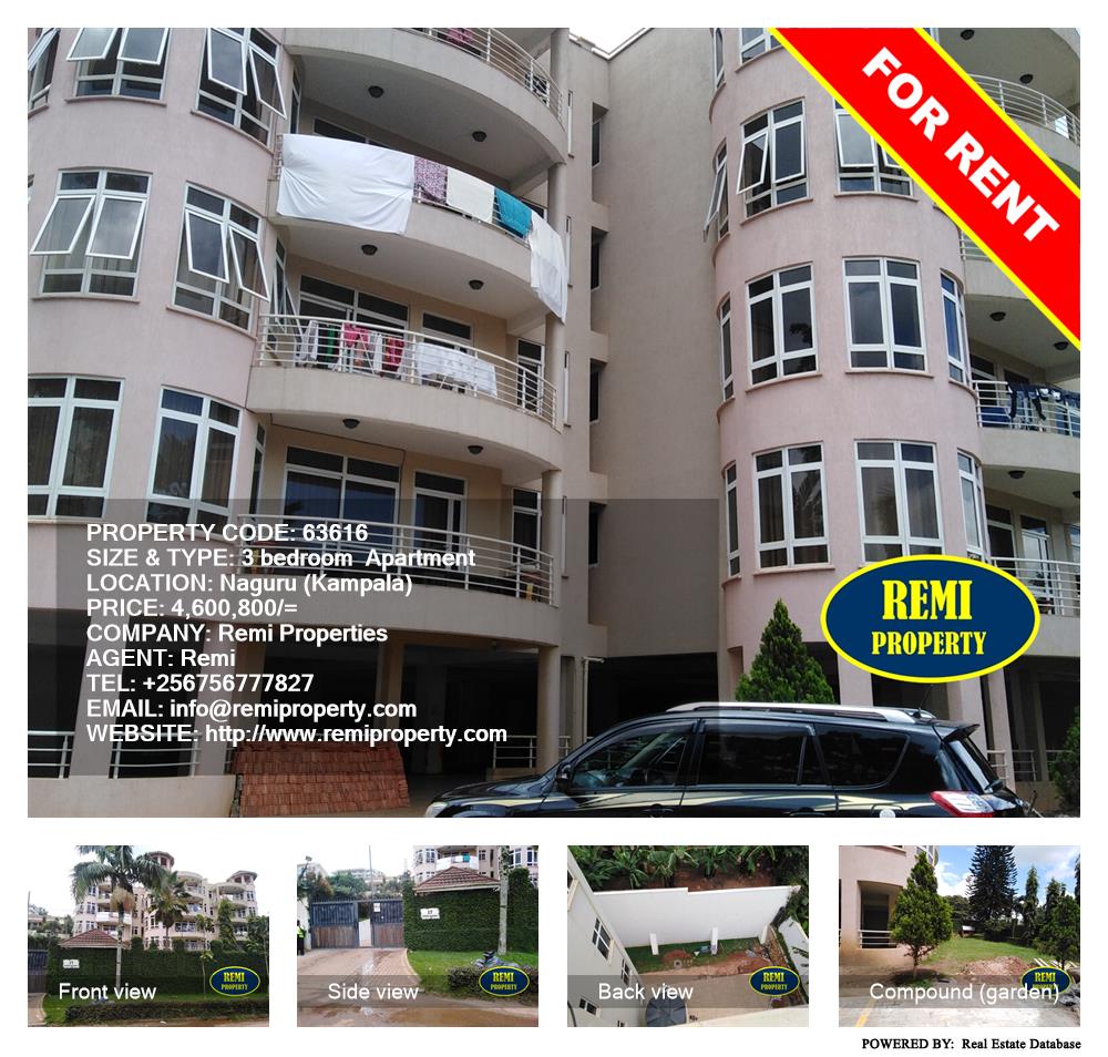 3 bedroom Apartment  for rent in Naguru Kampala Uganda, code: 63616