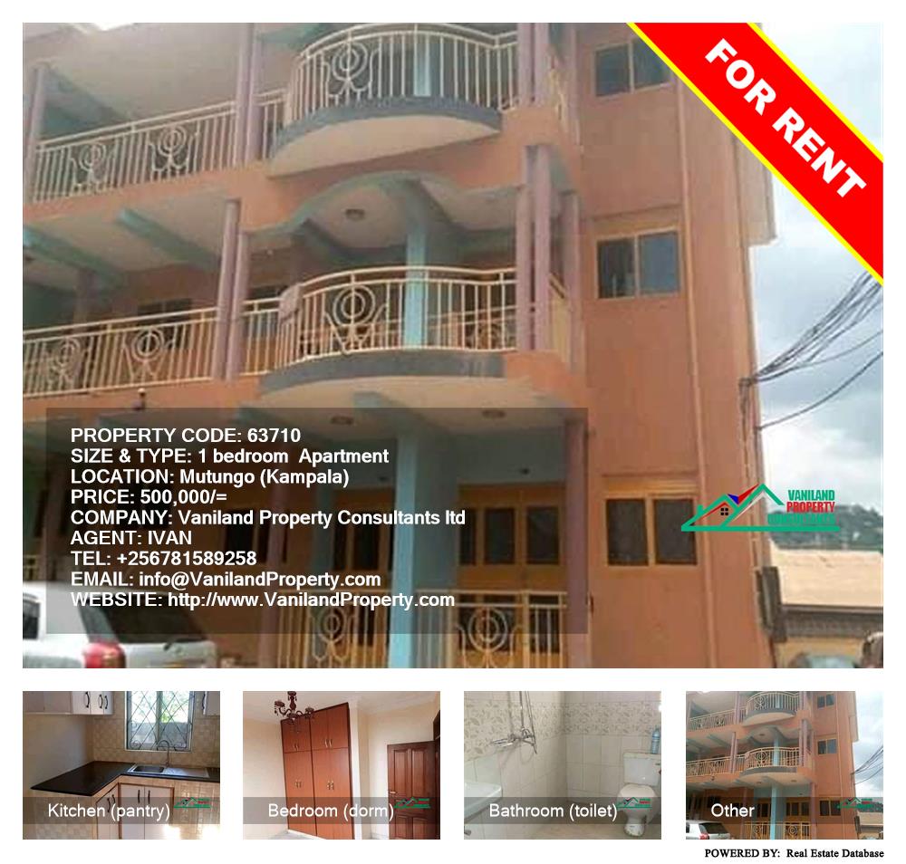 1 bedroom Apartment  for rent in Mutungo Kampala Uganda, code: 63710