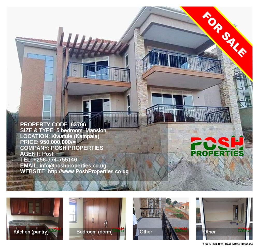 5 bedroom Mansion  for sale in Kiwaatule Kampala Uganda, code: 63766