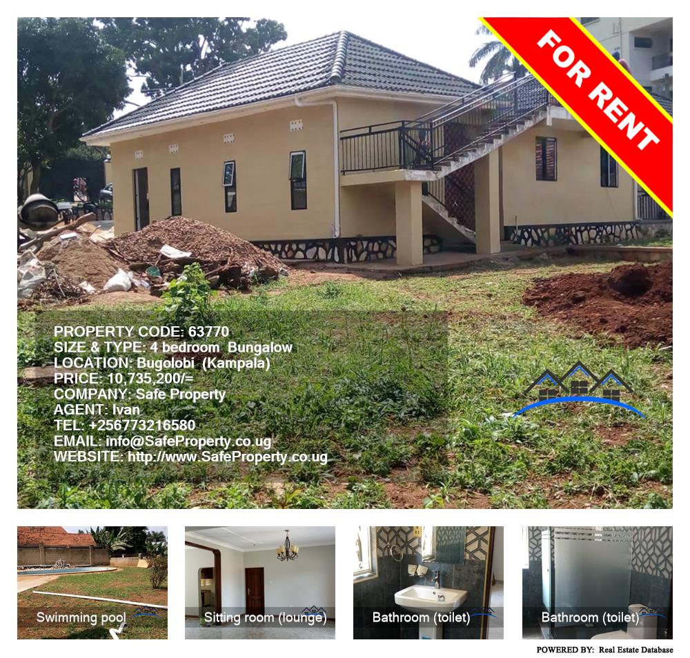 4 bedroom Bungalow  for rent in Bugoloobi Kampala Uganda, code: 63770