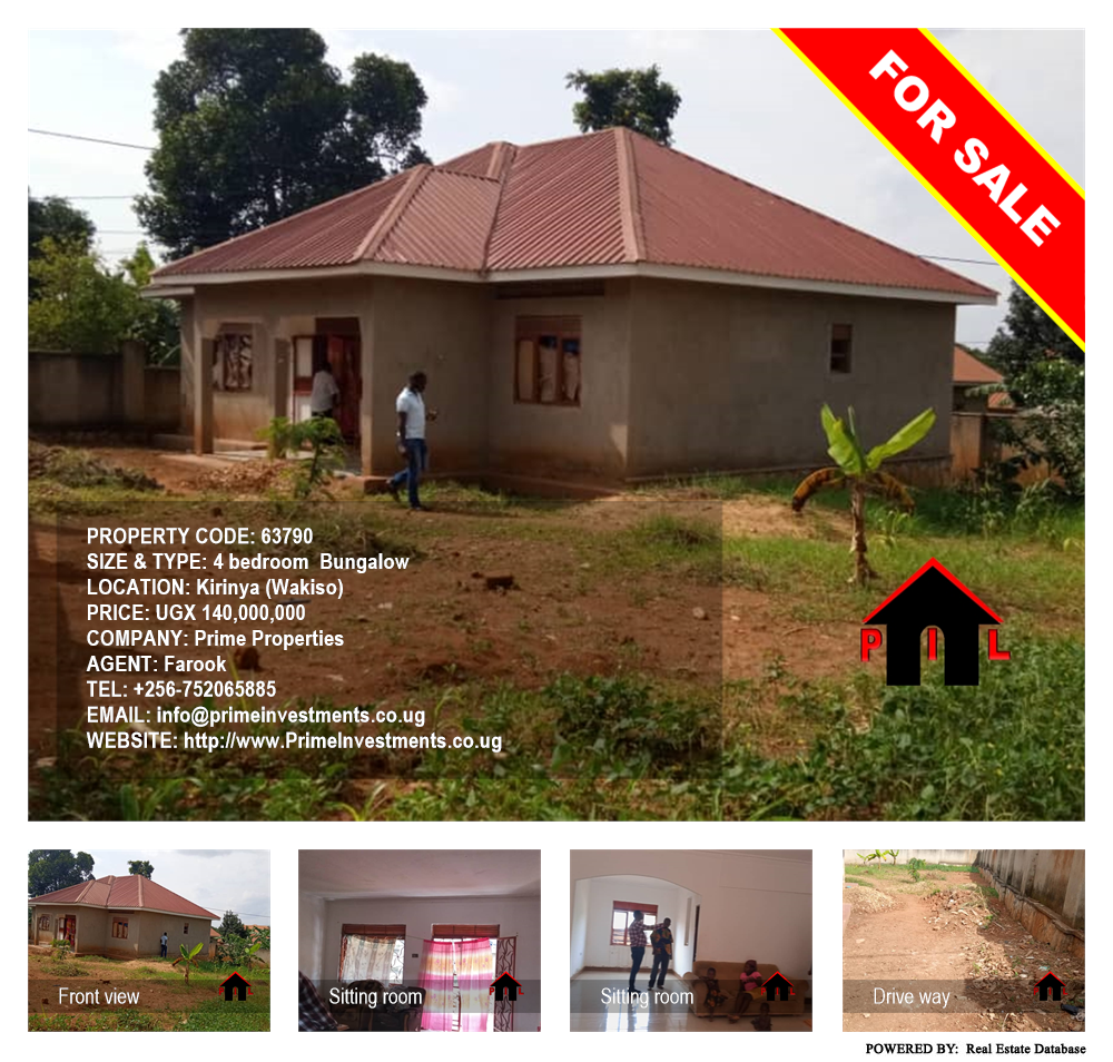 4 bedroom Bungalow  for sale in Kirinya Wakiso Uganda, code: 63790