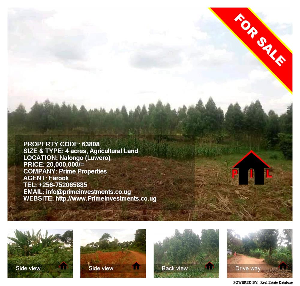 Agricultural Land  for sale in Nalongo Luweero Uganda, code: 63808