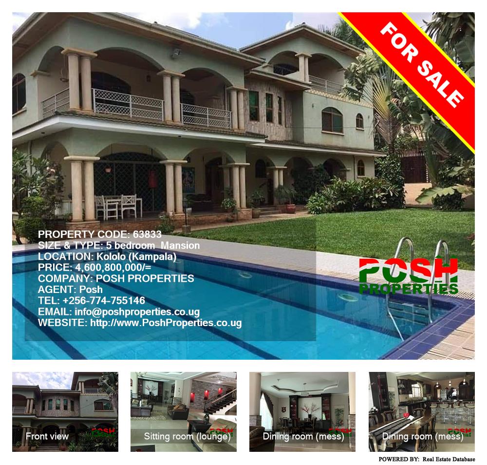 5 bedroom Mansion  for sale in Kololo Kampala Uganda, code: 63833
