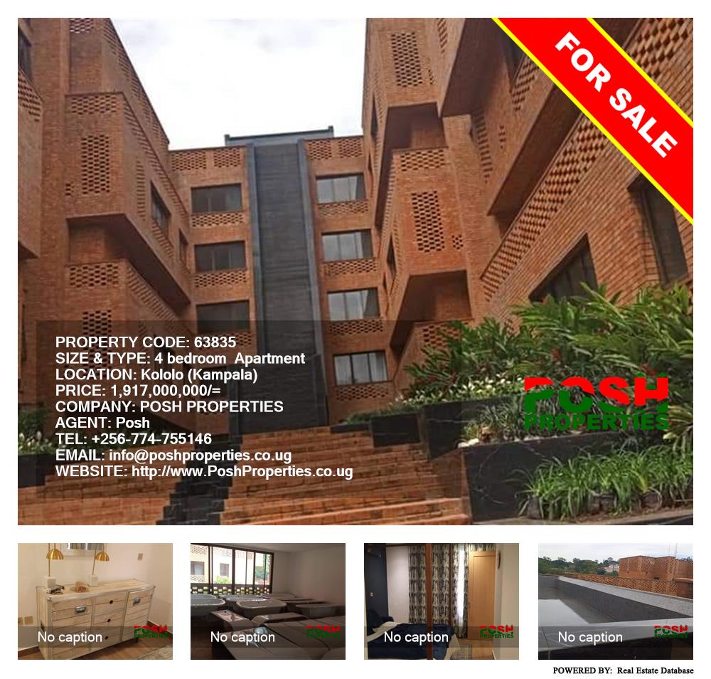 4 bedroom Apartment  for sale in Kololo Kampala Uganda, code: 63835