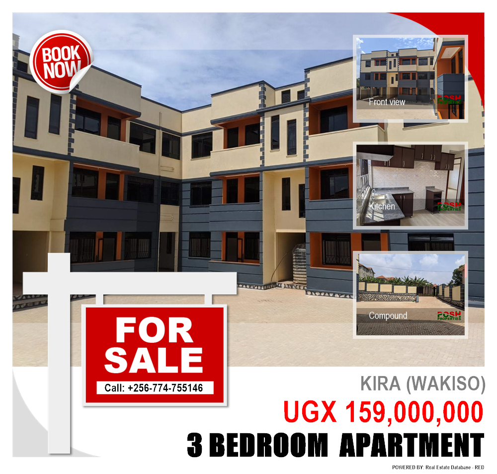 3 bedroom Apartment  for sale in Kira Wakiso Uganda, code: 63836
