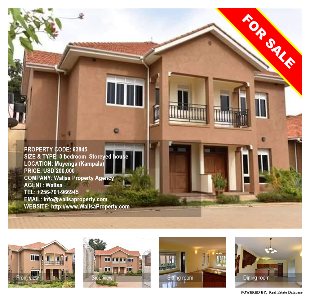3 bedroom Storeyed house  for sale in Muyenga Kampala Uganda, code: 63845