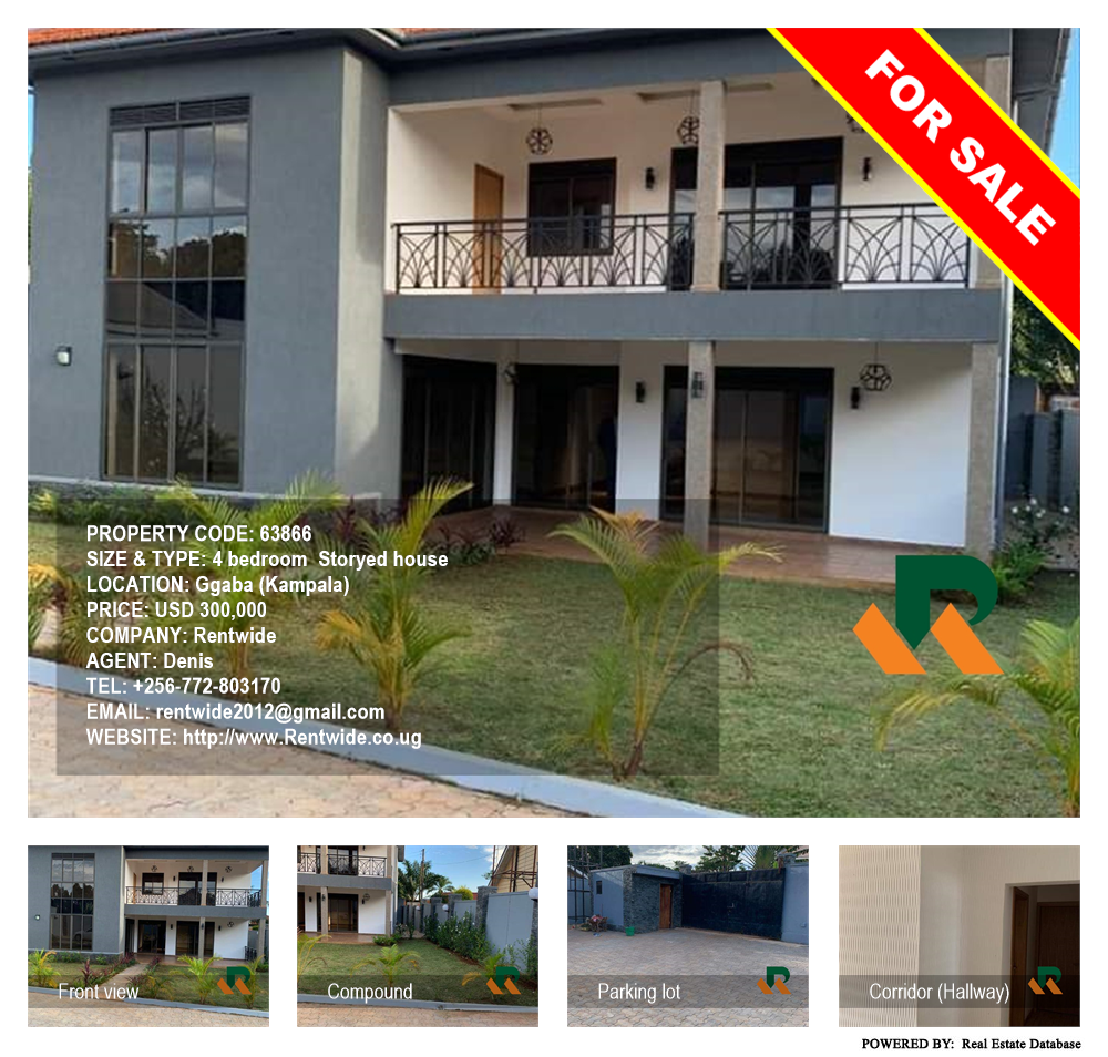 4 bedroom Storeyed house  for sale in Ggaba Kampala Uganda, code: 63866