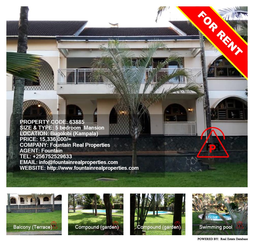 5 bedroom Mansion  for rent in Bugoloobi Kampala Uganda, code: 63885